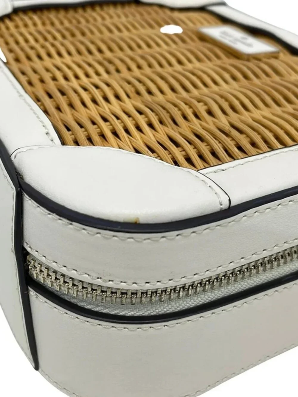Kate spade K7348 Light Brown White Rattan Leather Handbag